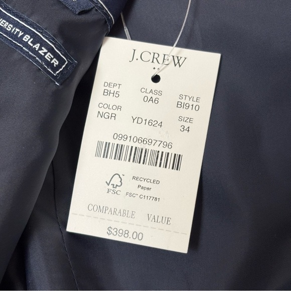 J.crew Mens Thompson University Blazer Jacket Wool Blend Slim Fit size 34R - Picture 12 of 15